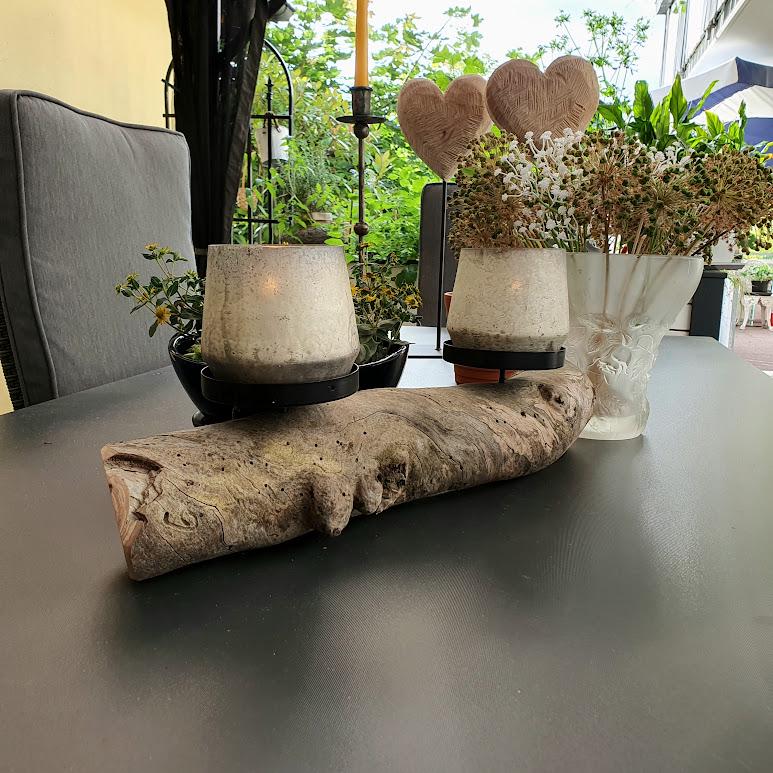 Kerzenhalter Windlicht Treibholz mit Glas Unikat