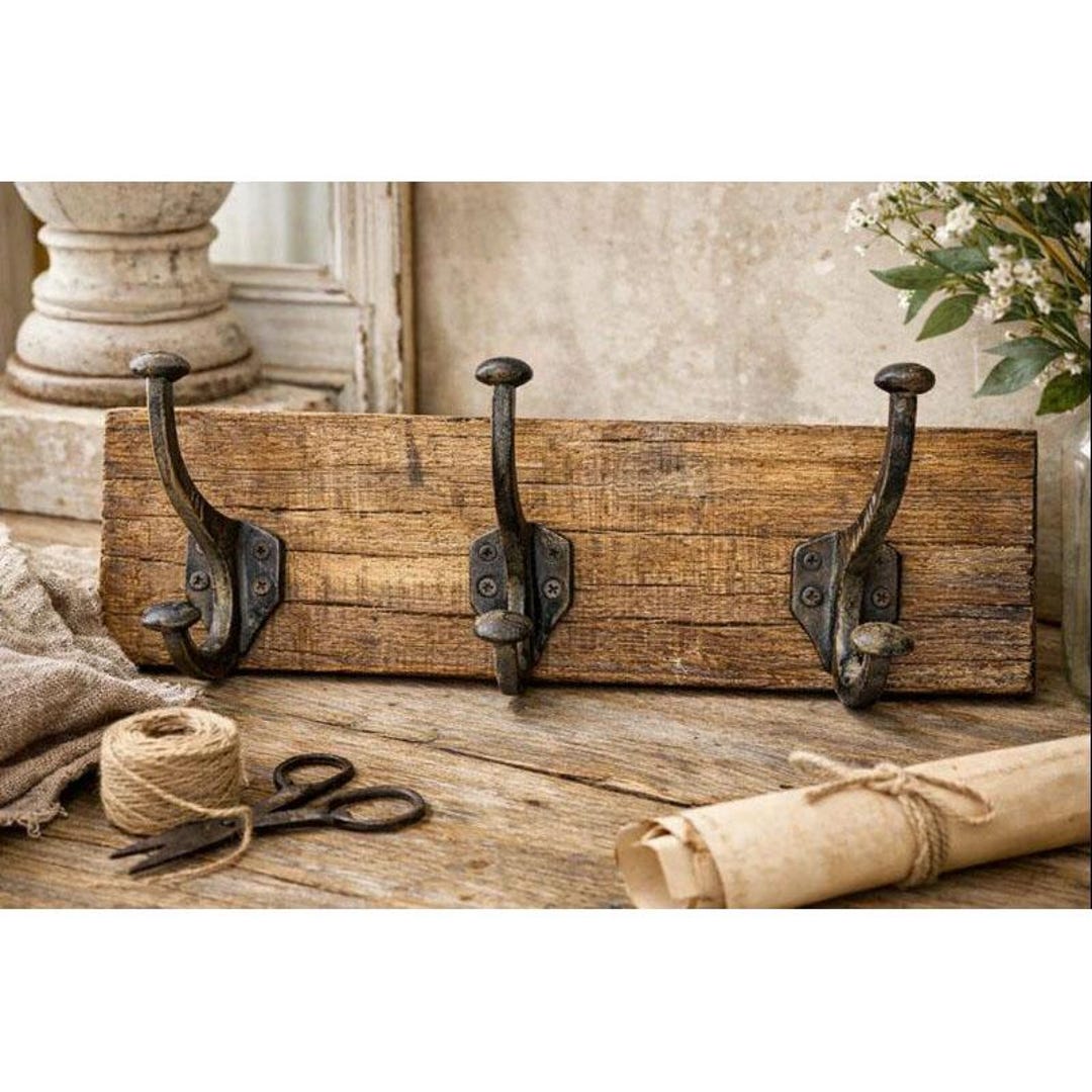 Wandgarderobe Aus Massivholz Handgefertigte Holzgarderobe Mit 3 
