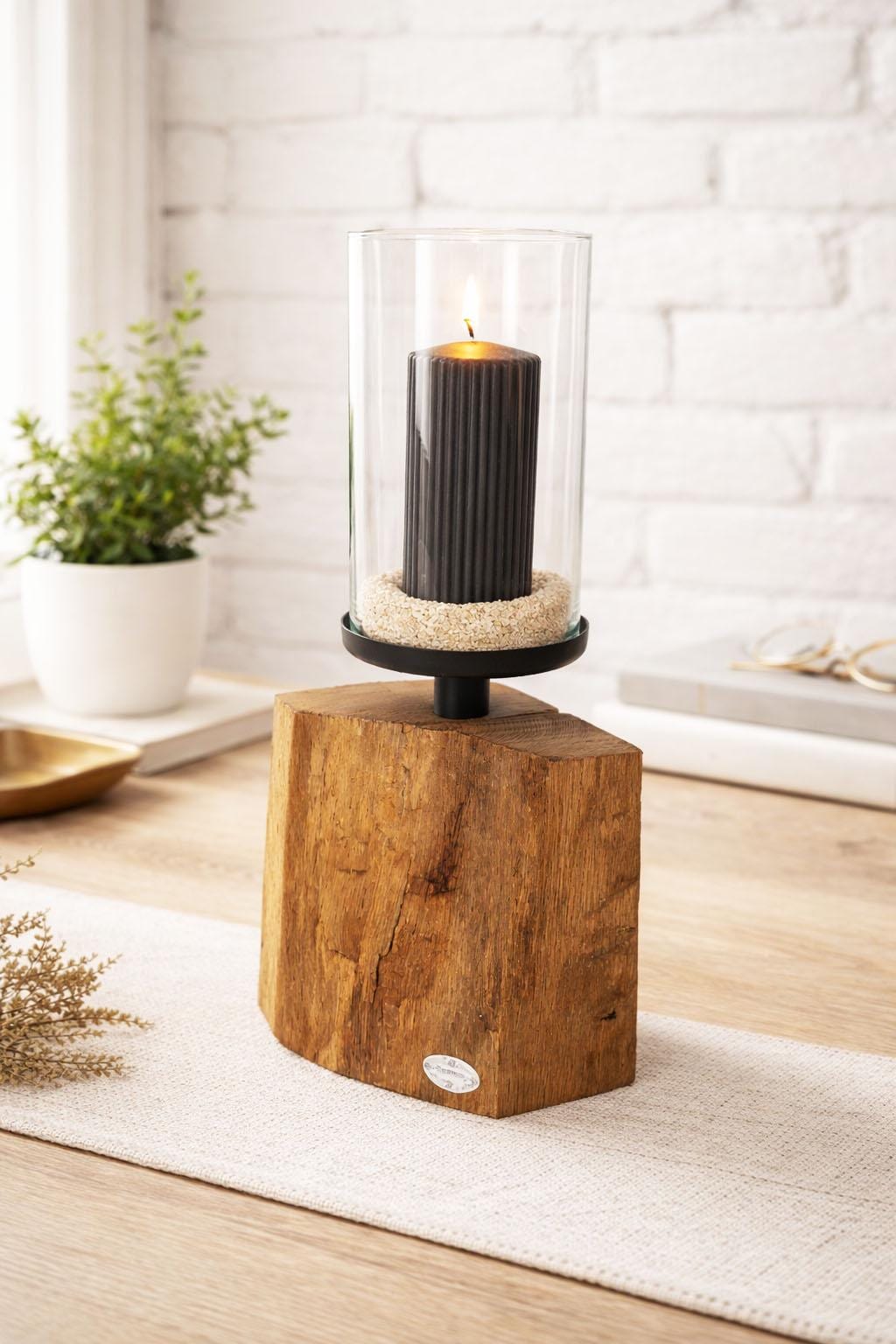 Kerzenhalter aus holz rustikal