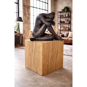 Figur sitzende Frau groß!! – moderne Dekofigur  – abstrakte Skulptur – elegante Wohnraum Deko – Kunstfigur für Wohnzimmer & Büro