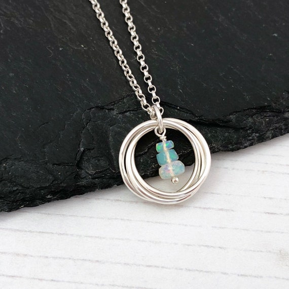 Personalised Hammered Russian Ring Necklace | Lisa Angel