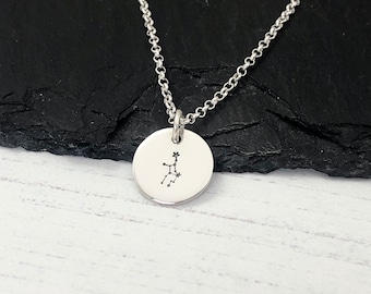 Virgo constellation necklace, sterling silver star sign necklace, Zodiac pendant, gift for daughter