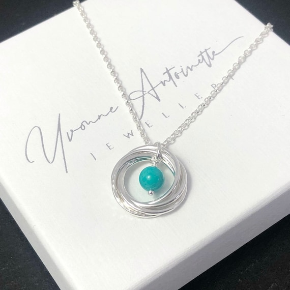 For Mom Birthstone Necklace Rings 60th Birthday Gift Rings