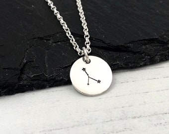 Cancer constellation necklace, sterling silver star sign necklace, Zodiac pendant, gift for friend