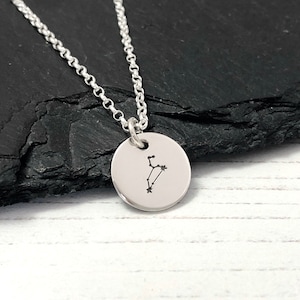 Sterling silver Leo constellation necklace, Leo star sign necklace, Leo Zodiac pendant, Christmas gift for daughter, celestial gift