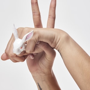 Sugar bunny ring - 3D large bunny ring