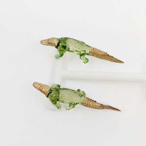 Moss alligators earrings - XL alligators 3D earrings