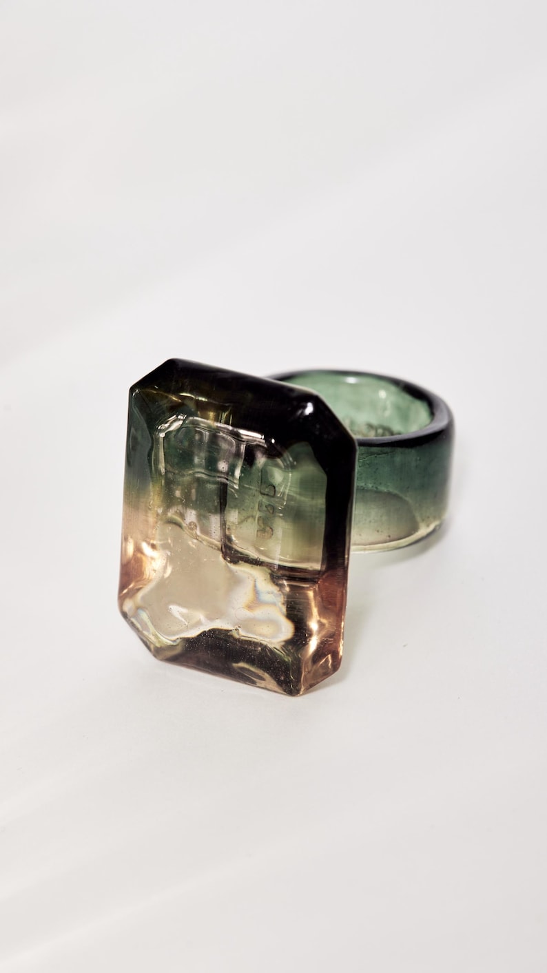 watermelon faux gem ring- 3D watermelon Ring image 1