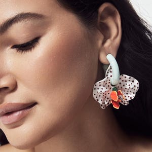 Kongo orkidéer örhängen - Stora orkidéer örhängen - 3D orkidéer örhängen bild 6