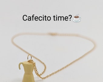 Cafecito time necklace - 3D print coffee pot