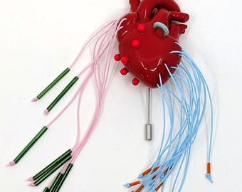 Broszka anatomiczna w kształcie serca Sparkler - broszka anatomiczna w kształcie serca 3D