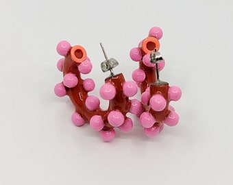 3D earrings- Hoop earrings-Hand made earrings