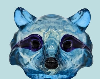 Blue racoon ring - 3D racoon ring