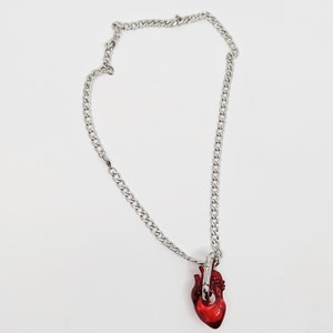 Anatomical heart necklace - 3d print heart- heart necklace -Red heart