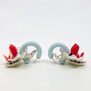 Kongo orkidéer örhängen - Stora orkidéer örhängen - 3D orkidéer örhängen bild 10