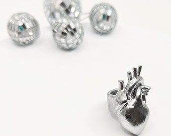 Mirror heart ring- 3D anatomical heart ring