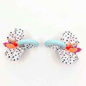 Polka orchid earrings - 3D orchid earrings image 7