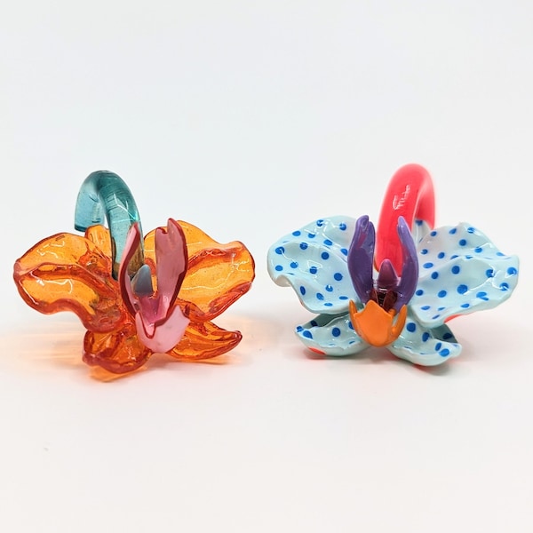Amazon orchids earrings -3D orchids earrings - Mix and match earrings