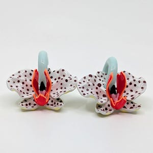 Kongo orkidéer örhängen - Stora orkidéer örhängen - 3D orkidéer örhängen bild 11