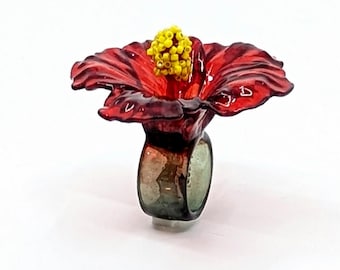 セレナリング - ハイビスカス3Dリング - Etsy 日本