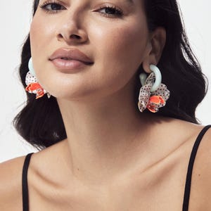 Kongo orkidéer örhängen - Stora orkidéer örhängen - 3D orkidéer örhängen bild 4