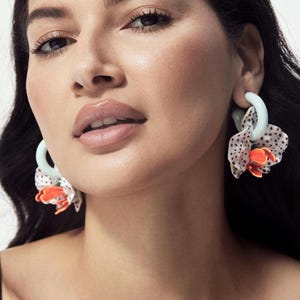 Kongo orkidéer örhängen - Stora orkidéer örhängen - 3D orkidéer örhängen bild 1