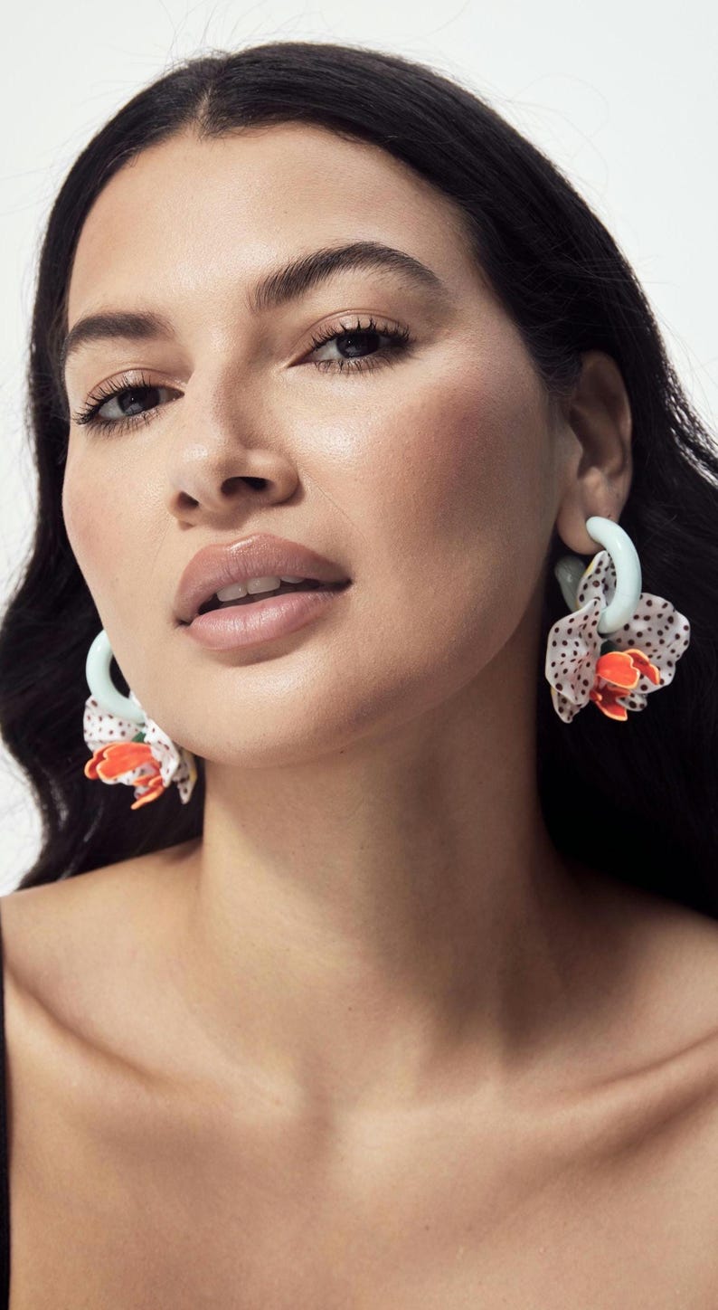 Kongo orkidéer örhängen - Stora orkidéer örhängen - 3D orkidéer örhängen bild 1