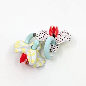 Kongo orkidéer örhängen - Stora orkidéer örhängen - 3D orkidéer örhängen bild 7