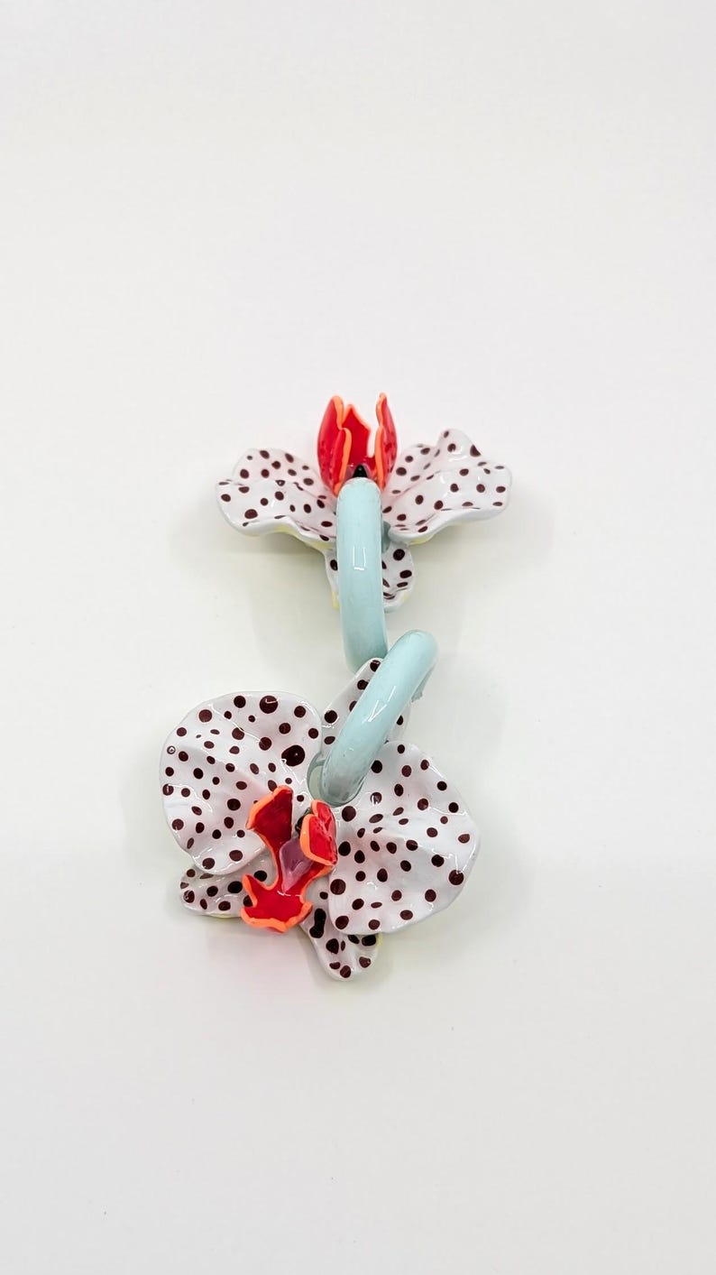 Kongo orkidéer örhängen - Stora orkidéer örhängen - 3D orkidéer örhängen bild 8