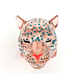 Rosé Leopard ring -3D leopard ring