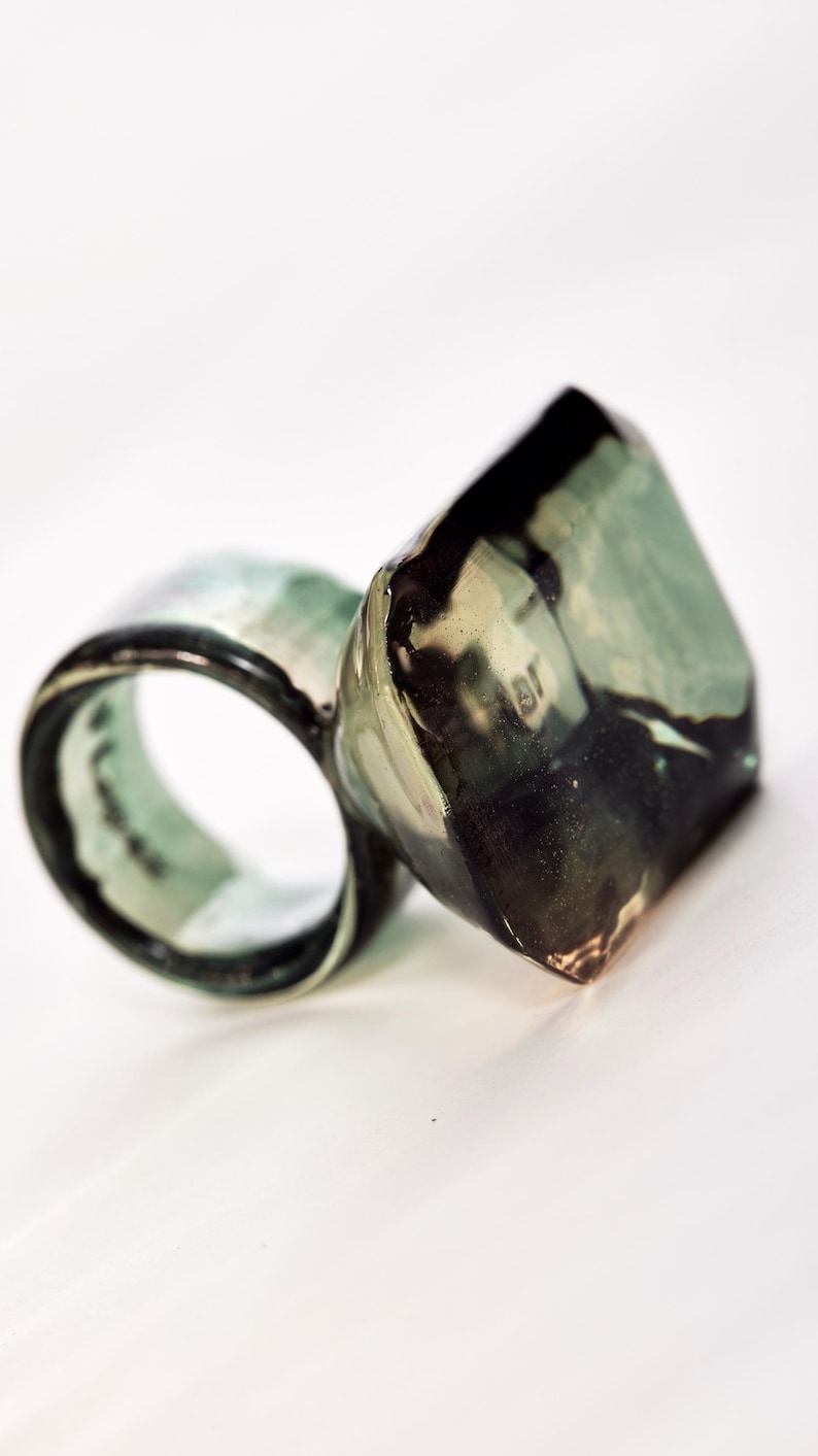 watermelon faux gem ring- 3D watermelon Ring image 3