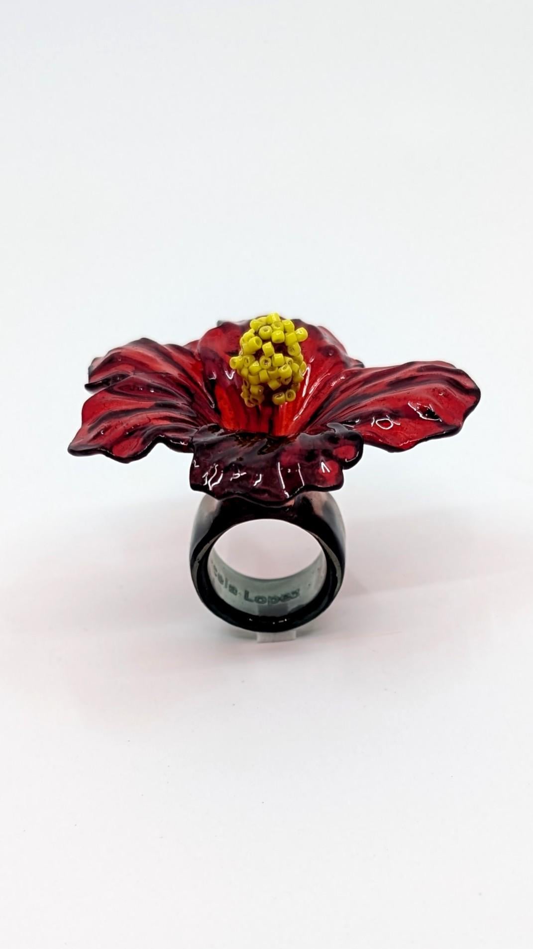 セレナリング - ハイビスカス3Dリング - Etsy 日本