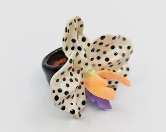 Orchid ring- 3D orchid- 3D ring- 3D orchid ring