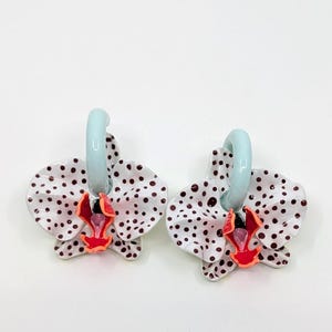 Kongo orkidéer örhängen - Stora orkidéer örhängen - 3D orkidéer örhängen bild 3