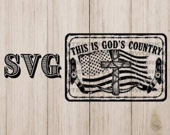 God's Country Western SVG File: Hat Patch Design (Digital Download)