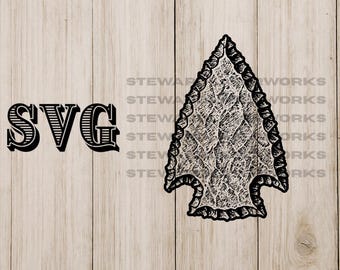 Stone Arrowhead SVG File: Hat Patch Design (Digital Download)