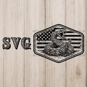 Skallerorm Amerikansk flagga SVG-fil: Hattlappdesign (digital nedladdning)