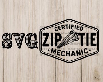 Certified Zip Tie Mechanic SVG File: Hat Patch Design (Digital Download)