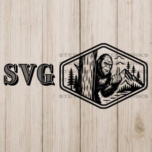Bigfoot middelvinger SVG digitaal bestand hoed patch ontwerp *geen fysiek item*