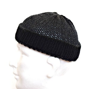 Man knit hat short mens hat docker style hat mens short beanie beanie hat for men fisherman man hat watch cap