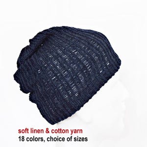 Summer linen beanie slouch hat mens slouch beanie big head hat large head hat beanies summer female