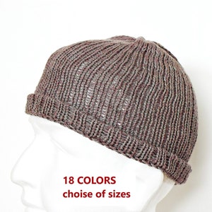 Brimless cap summer docker cap brimless beanie hat linen docker hat big head beanie