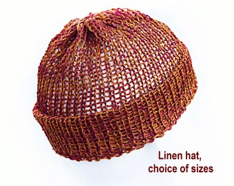 Charm Casualbox Pure Linen Beanie Hat Natural Material Men Women Slouchy Thin