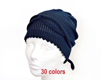Cotton beanie knit womens beanie adjustable hat for women drawstring hat cotton beanie for woman light slouch beanie hats