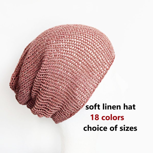 Linen beanie ,summer beanie,slouch beanie for women,lightweight beanie,summer women hat