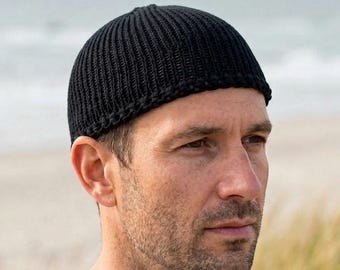 Men's skull beanie Thin short beanie hat Lightweight cotton beanie for men Breathable mens beanie for warm weather