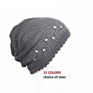 Loose knit beanie Light weight beanie womens summer hats summer beanie cooling hats cotton beanie large head hat slouch hat