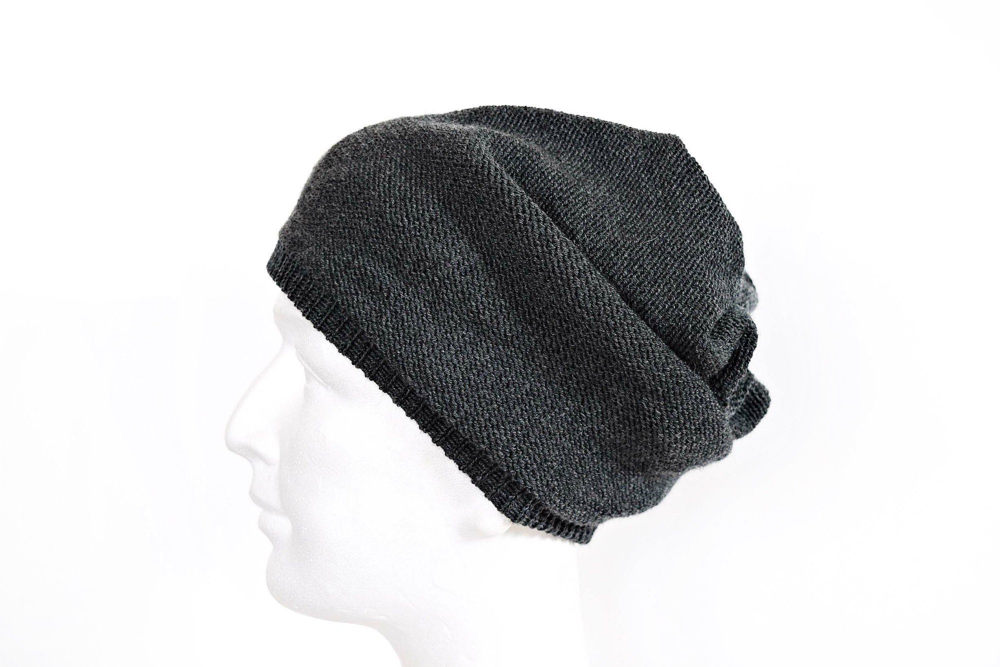 Big beanie big head hat oversized beanie oversized slouch beanie long beanie mens knit beanie beanie hat for men