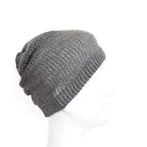 Light summer knit beanie for men, breathable cotton lightweight beanie