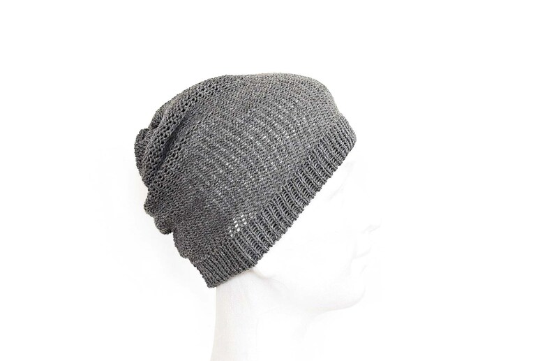 Light summer knit beanie for men, breathable cotton lightweight beanie